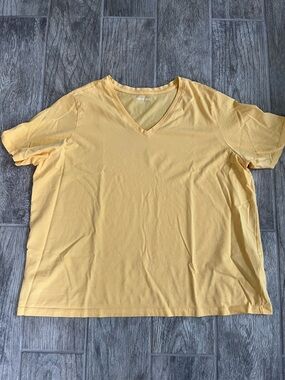 Lands’ End Women’s V-Neck T-Shirt - Yellow